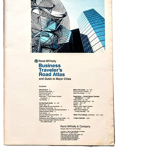 Rand McNally Business Traveler's ROAD ATLAS ~ Leatherette Cover ~ VINTAGE 1988! - Picture 3 of 11